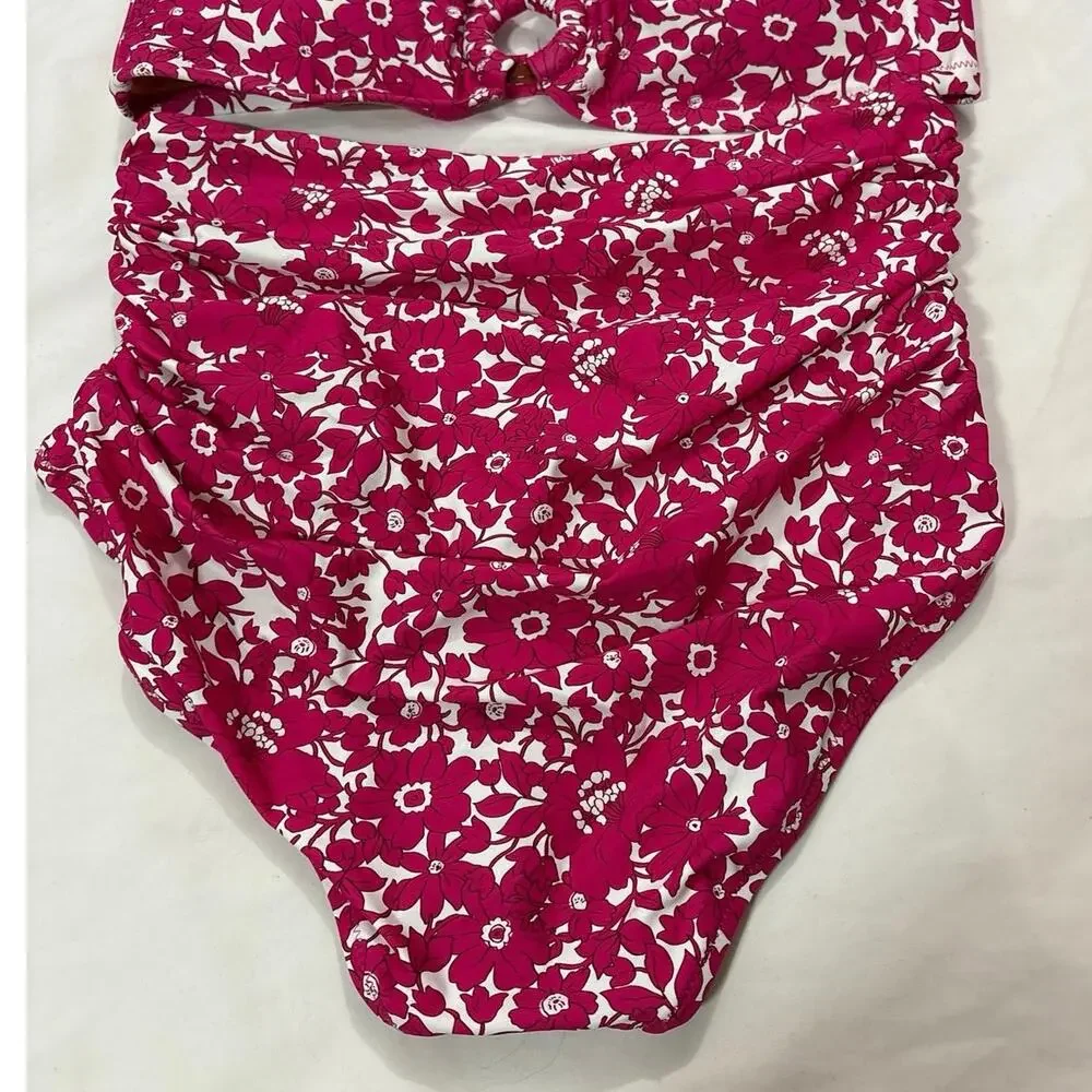 J.Crew Small Medium Pink Floral Bikini Set Bathing Suit Summer Swim Vacation